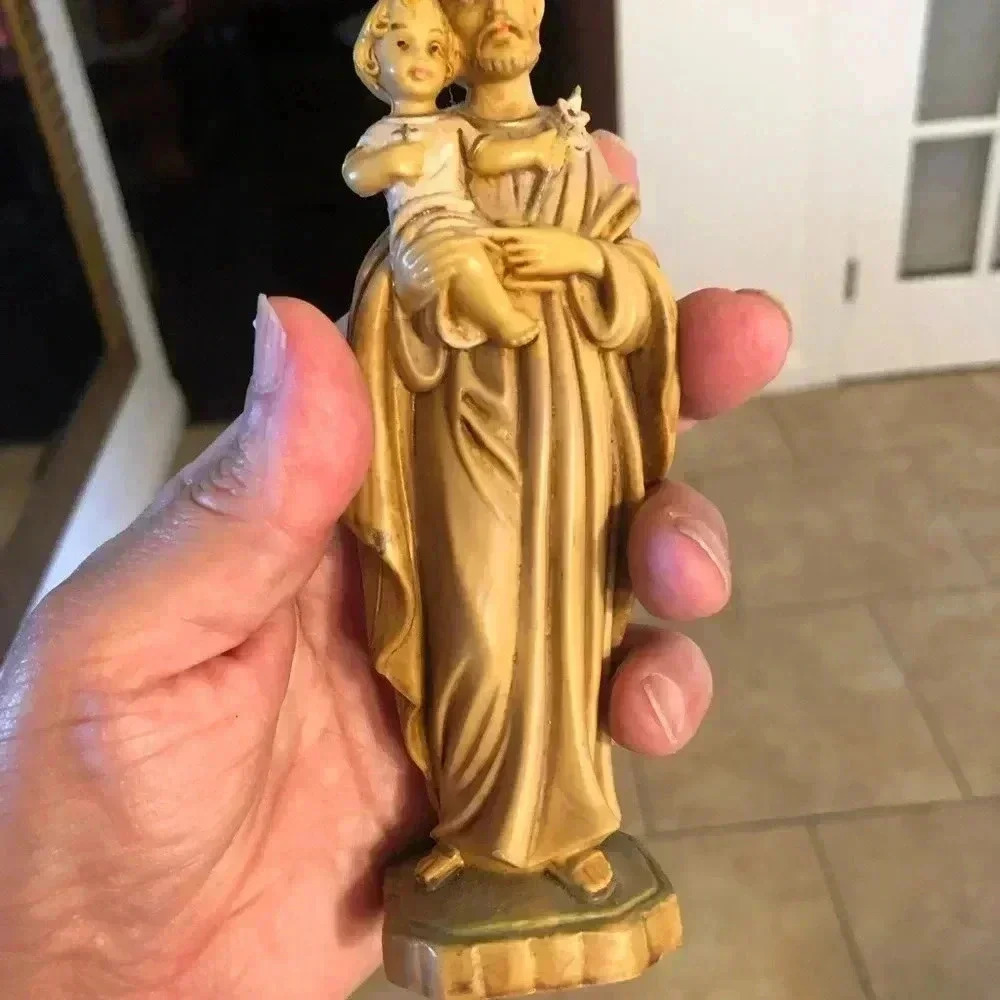 St Anthony 6 1/2 inch Italian Saint Resin Holding Divine Child - Picture 6 of 7